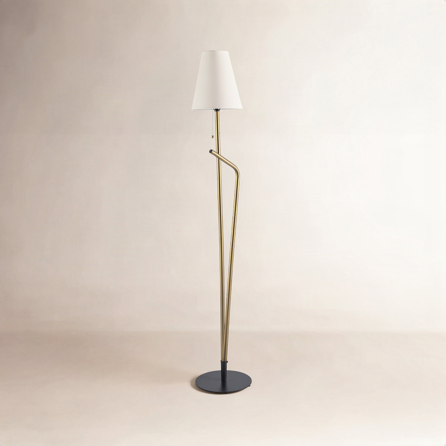 Clomer 65" Dimmable Floor Lamp, Gold/White