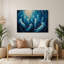 «Coastal Deep Sea Scene», art mural en métal bleu-275883060
