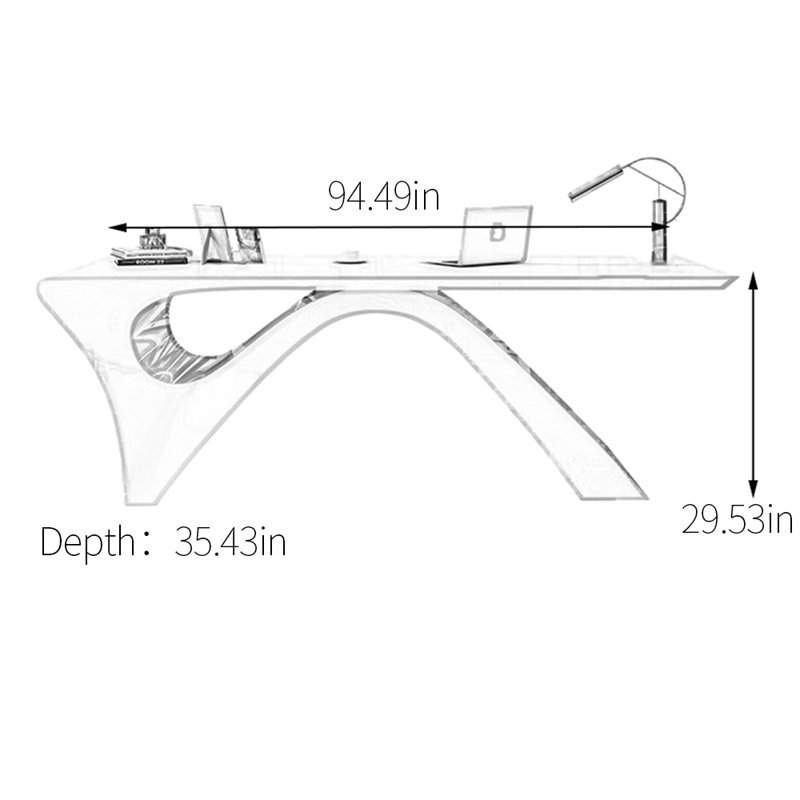 Bureau Pezdicek, H 29,53 po x l 94,49 po x P 35,43 po
