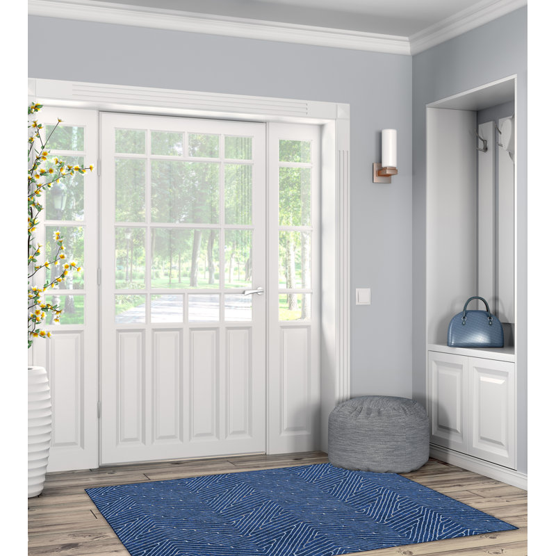 Tapis bleu et ivoire Delacroy, Rectangle 3 pi x 5 pi