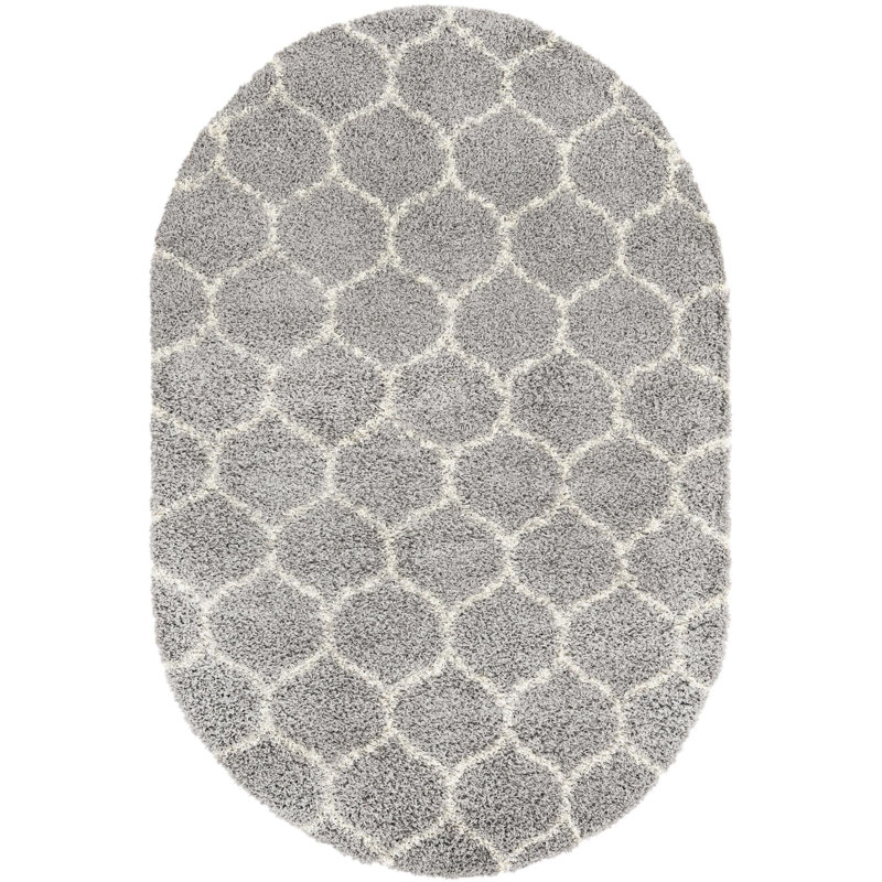 Geometric Indoor Rug, Oval 5'3" x 8'