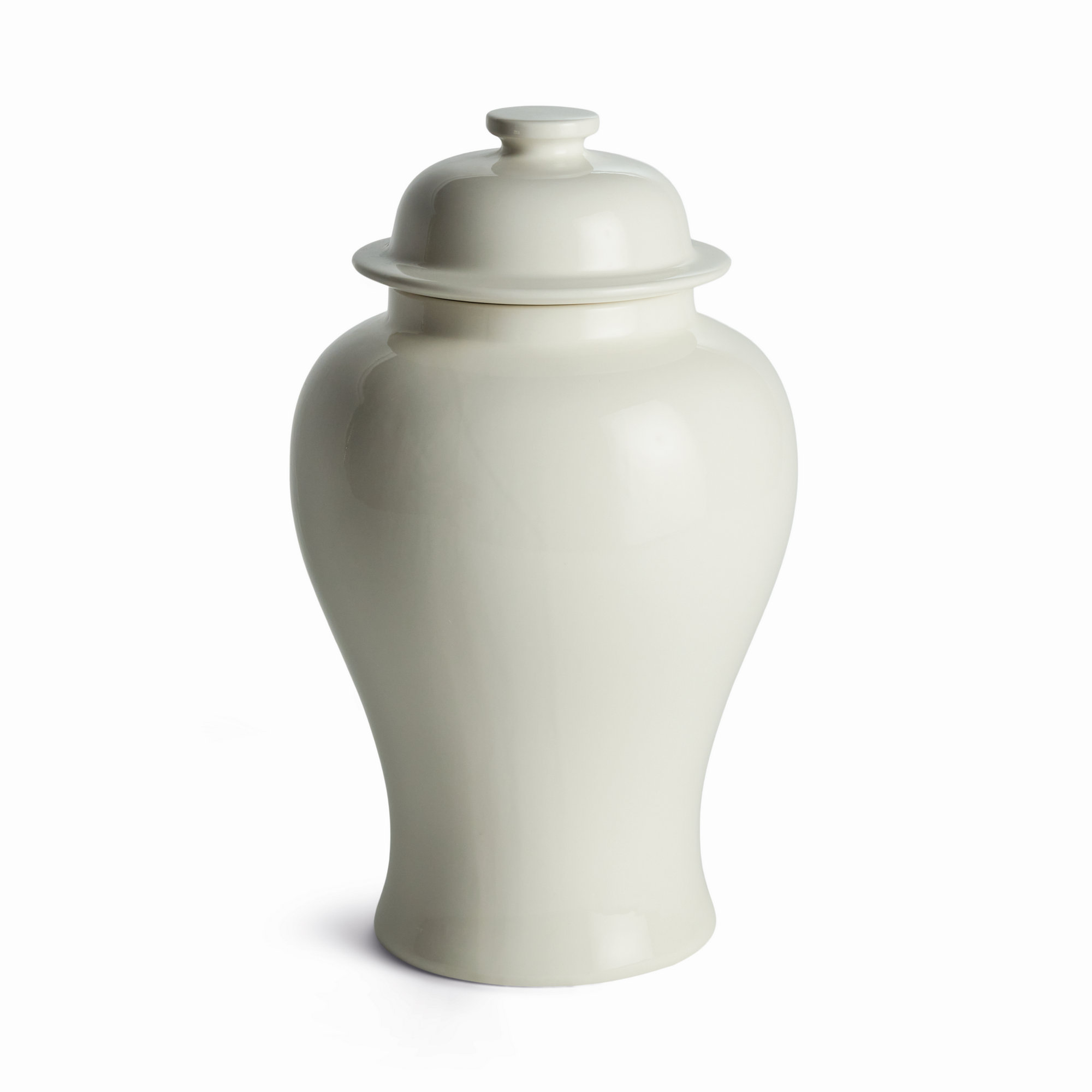 Ricki Ceramic Ginger Jar, 16.5", White