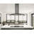 Zephyr Ravenna 42 in. 600 CFM Island Mount Range Hood with LED Lighting in Black Stainless Steel with Gray Glass Canopy