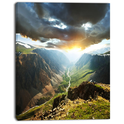 " Clouds Touching Mountains At Sunset "