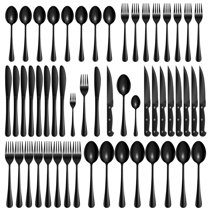 Matte Black Silverware Set Stainless Steel Satin Finish Flatware Cutlery Set  Service for 4, Dishwasher Safe (Matte Black, 20 P) - Bed Bath & Beyond -  33136063