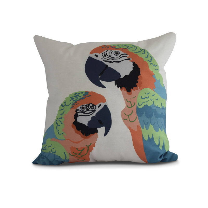 Housse de coussin cubique cubain Flare Macaw, Orange, 18 po x 18 po
