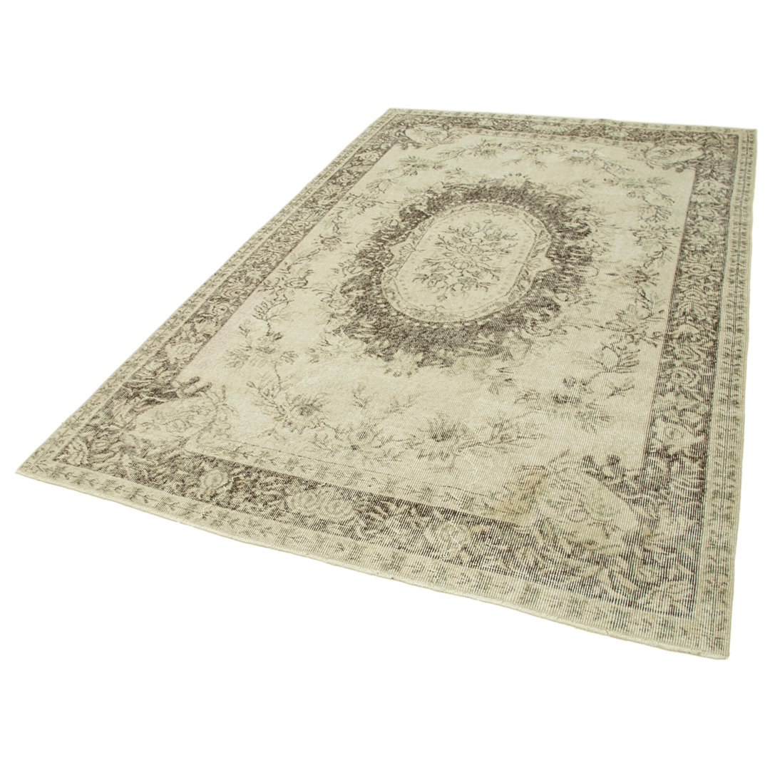 Vintage Beige Vintage Wool Handmade Area Rug