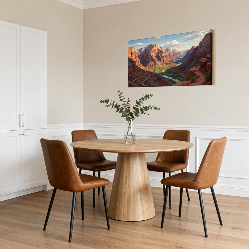 Ensemble de 1 tableau sur toile représentant un paysage de canyon désertique, H 24 po x l 48 po