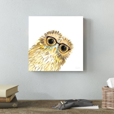 " Owl In Glasses " by Mercedes Lopez Charro Painting Print