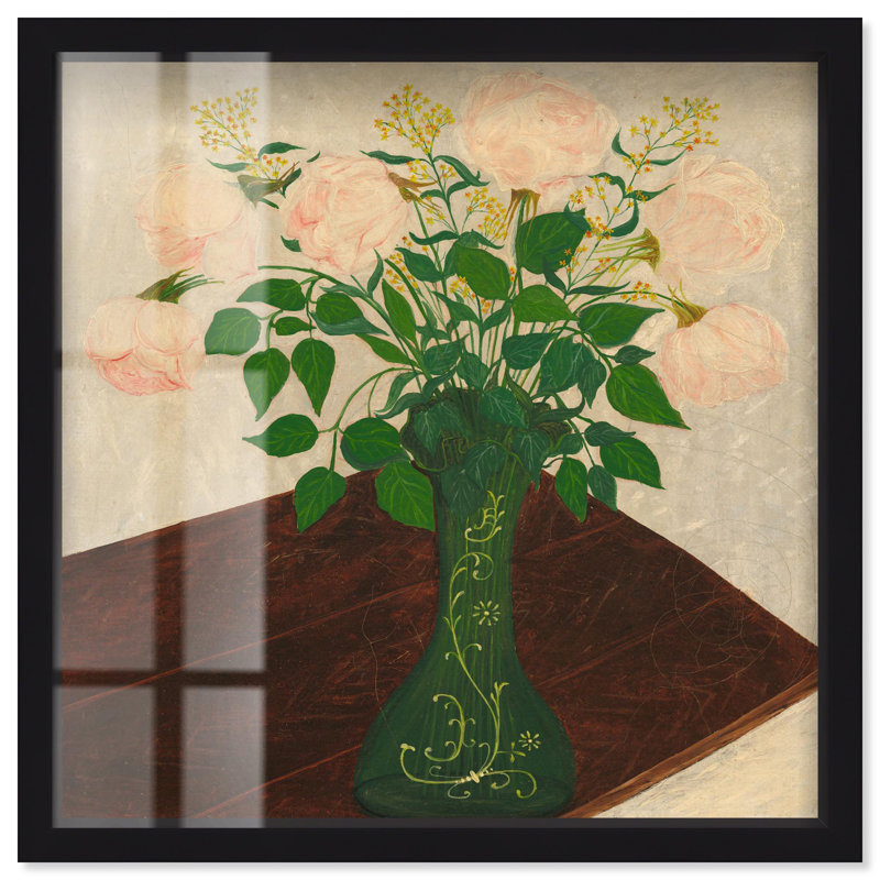 Table inclinée, impression botanique par Shadowbox, H 13 po x l 13 po, Noir