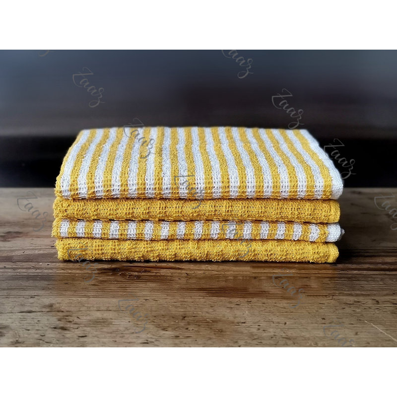 Cotton Stripe Jacquard Tea Towel Kitchen Towel, 6