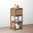 Compact Bathroom Storage Cabinet with Open Shelves and Vented Door, Brown and Grey - Elements Collection