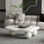 Table basse de 40 pouces en forme de nuage avec 3 pieds sphériques pour le salon, blanc crème-549183273-549183268-549183264