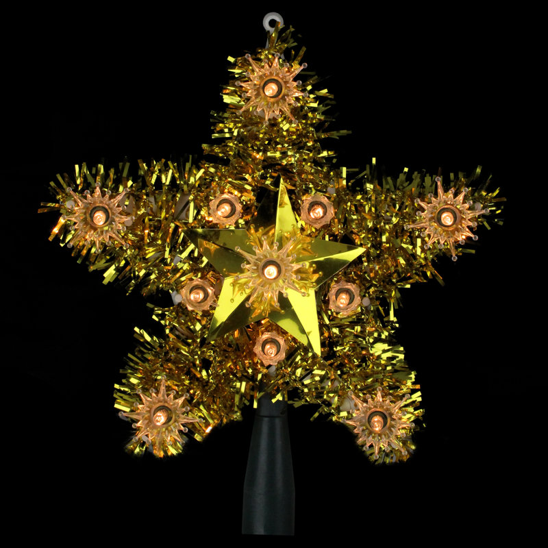 Décoration pour sommet de sapin étoile dorée 7 po - lumières claires