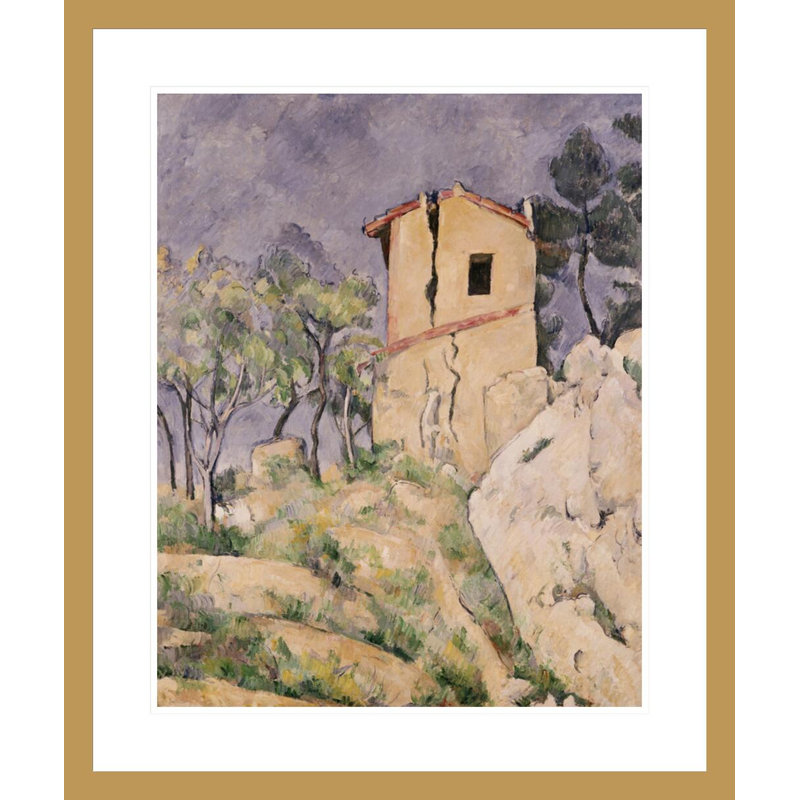 Maison avec mur fissuré par Paul Cézanne - Impression sur toile, H 28,03 po x l 23,5 po