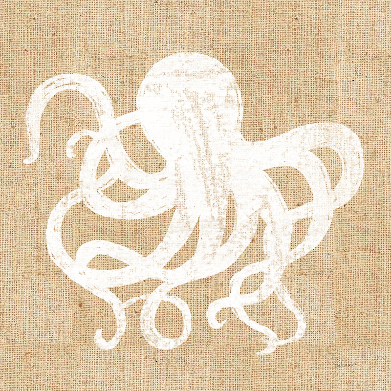 «Driftwood Coast IV White Burlap» par Sue Schlabach - peinture sur toile tendue, H 30 po x l 30 po
