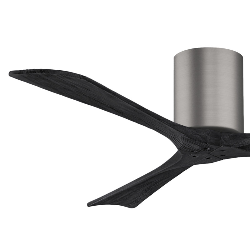 Ventilateur de plafond à 3 pales Olivier, Noir mat, Étain brossé, 52"