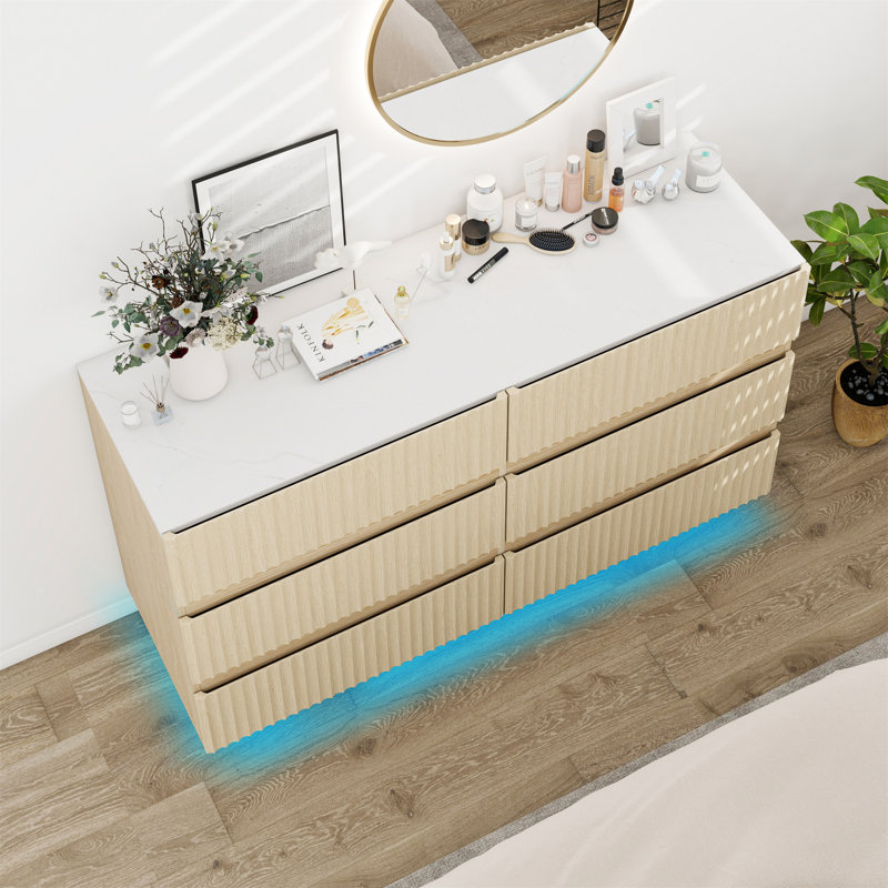 Fluted 6 Drawers Dresser