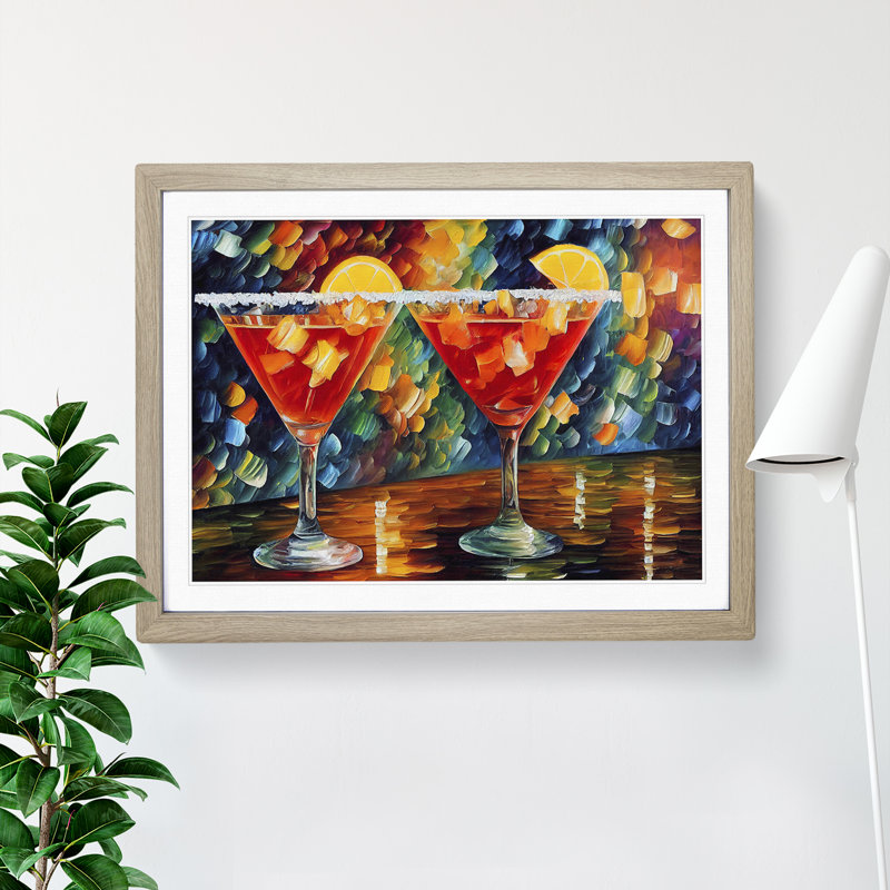 Cocktail Painting Vol.2 Abstract - Framed Print, 25cm H x 34cm W x 2cm D, Oak