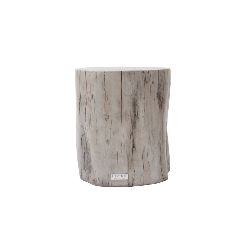 Elementi Home Daintree 19" Stump Concrete Side Table for Indoor and Outdoor Use, Driftwood