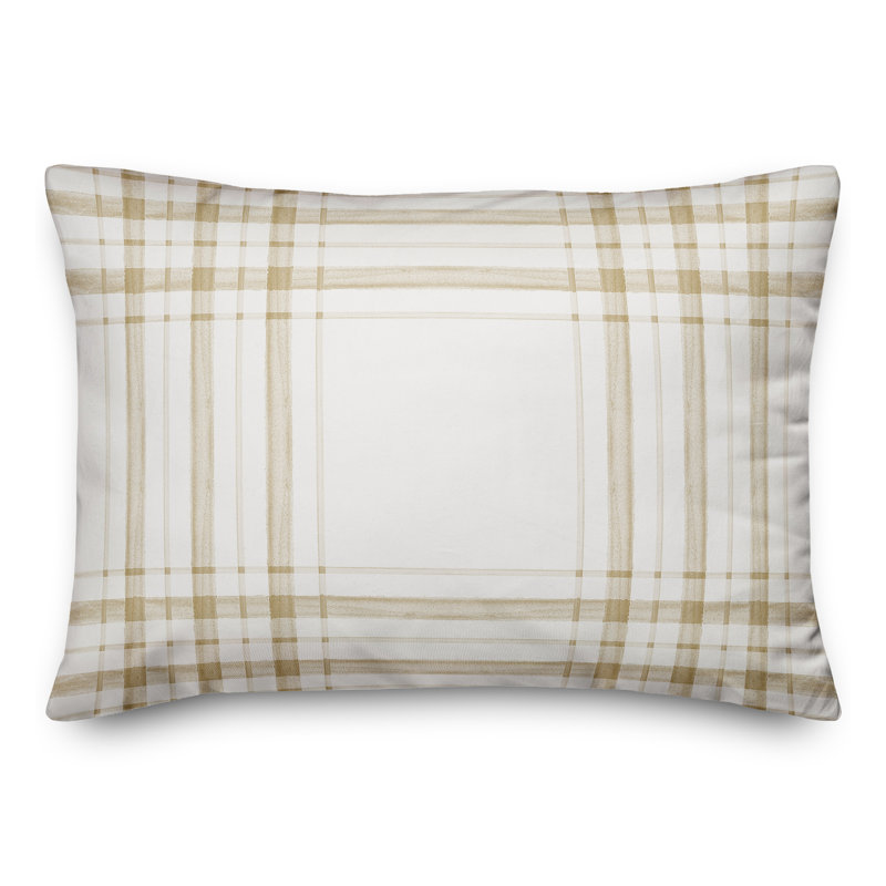 Plaid Outdoor Throw Pillow, Yellow