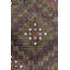 Tapis unique brun / framboise / vert forêt 4 pi x 10 pi Jijim