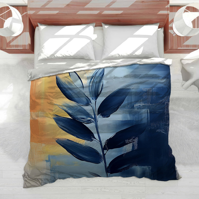 Leaf Impression Bedding Abstract Comforter Contemporary, King Comforter
