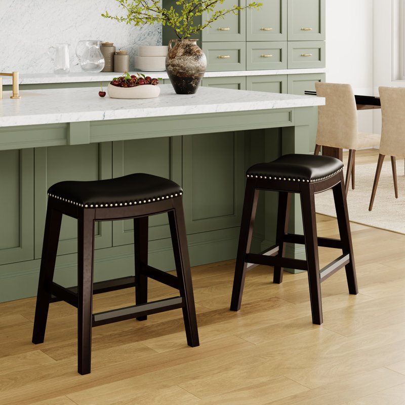 Tabouret Elowen, Espresso, Tabouret de comptoir (siège d’une hauteur de 24