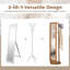 Full Length Mirror 2-In-1 Freestanding Dressing Mirror W/Coat Rack-159983881