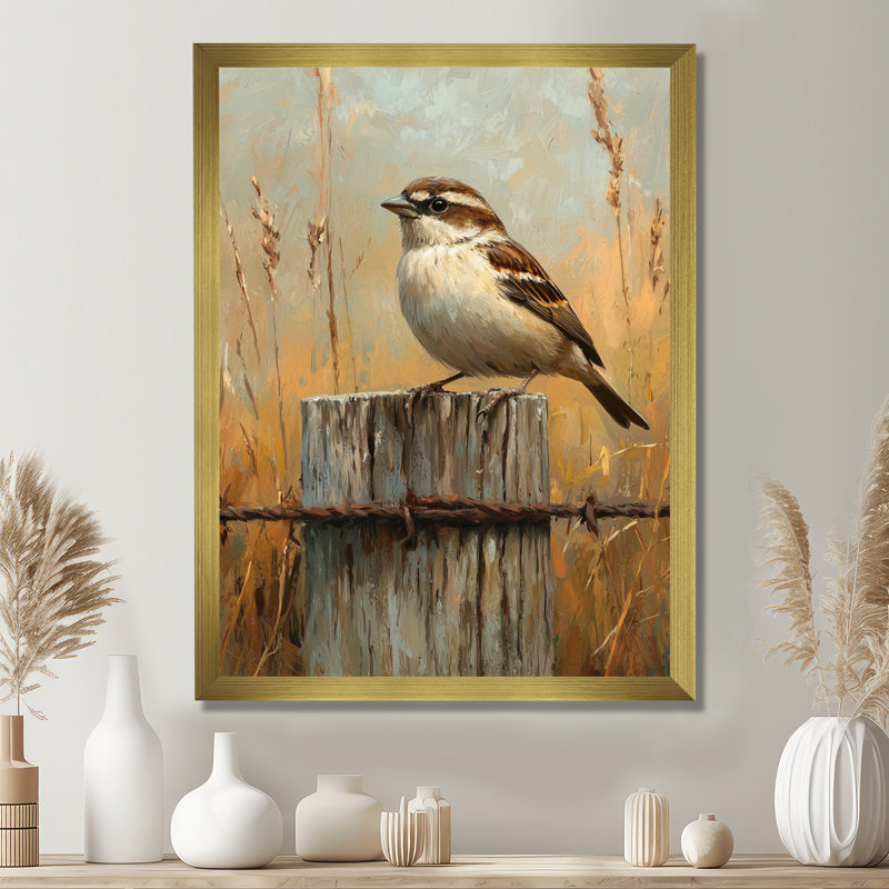Futrell - Animals Wall Art Living Room, H 32 po x l 16 po, Reproduction encadrée sans passe-partout, Doré