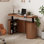 Bureau debout électrique de 55,1 pouces de large avec rangement, bureau à hauteur réglable pour bureau à domicile avec armoire