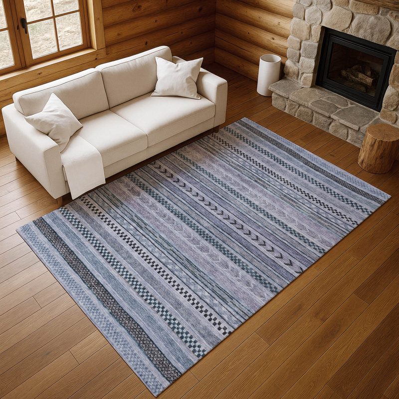 Premium Machine Washable Marasco AMF1625 Stripes Rug, Rectangle 10' x 14'