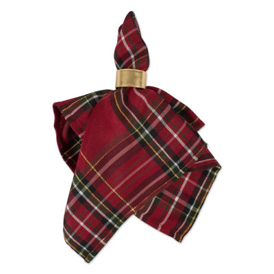 Trotwood Polyester Plaid Square Napkin