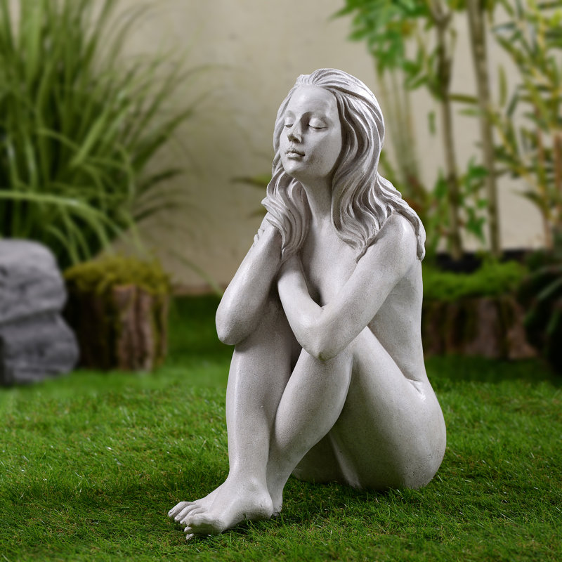 Thinking Lady Sculpture Resin Garden Statue
