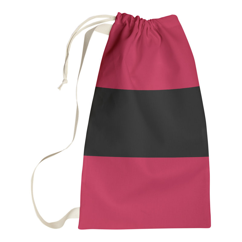 Toronto Fabric Laundry Bag with Handles, Large ( 36" x 28" x 1.5"), Red/Black/Red