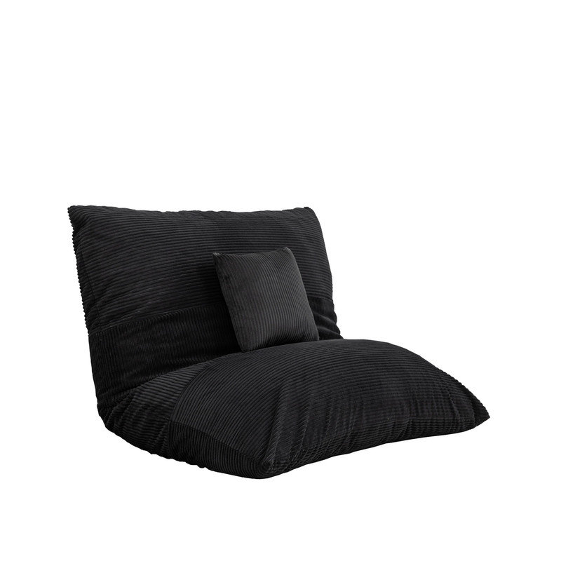 Fauteuil à billes en velours côtelé 3-en-1, Velours côtelé noir