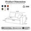 Causeuse à compression 69,29 po avec accoudoirs, modulaire rembourré en flanelle 2 places avec 3 coussins, canapé «Boneless» dans une boîte pour le salon petits espaces noir / gris / bleu / vert / beige / brun-2019045951-2028112316-2014725983