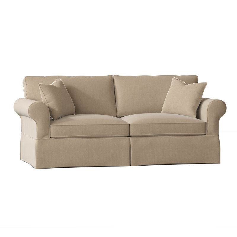 Lit-couchette à accoudoirs arrondis avec coussins réversibles de 84 po Kingsbridge, Océan Macarena, Faon Peyton