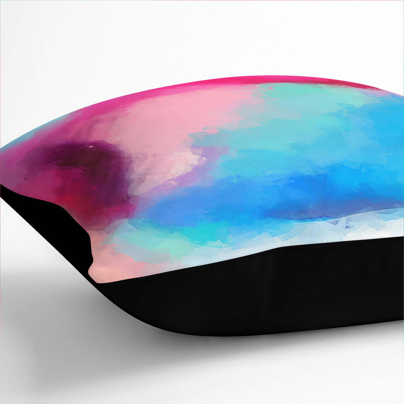 Abstract Square Cushion, 55cm H x 55cm W x 20cm D, Black