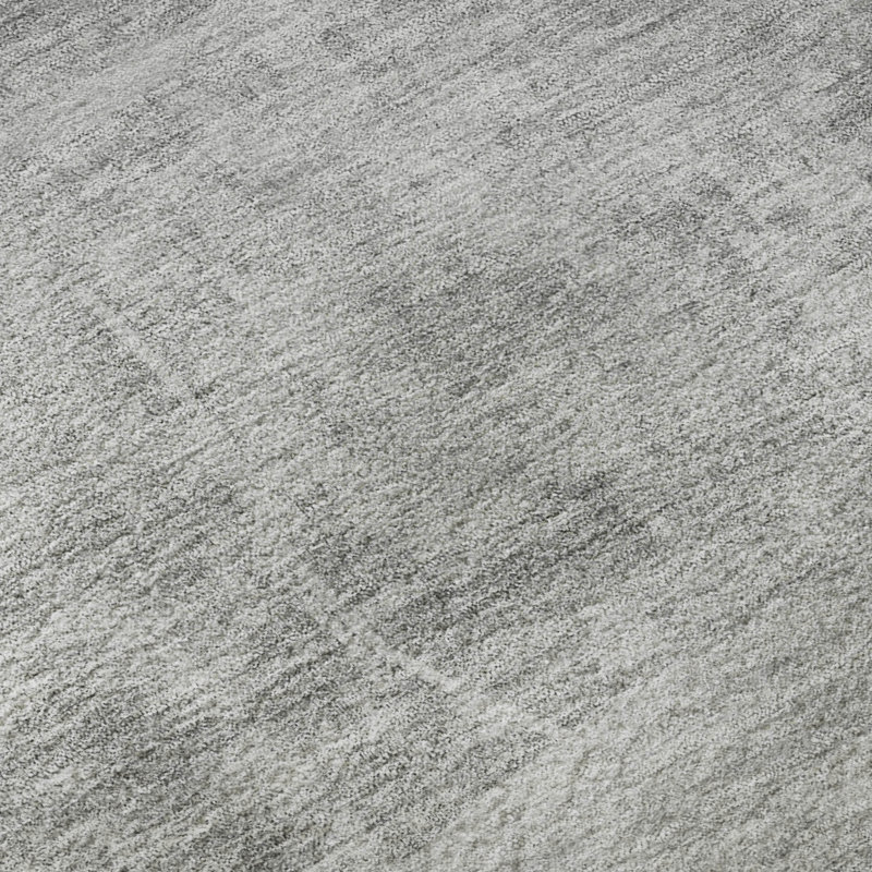 Gray Synthetic Rectangular Washable Rug 5' x 7'