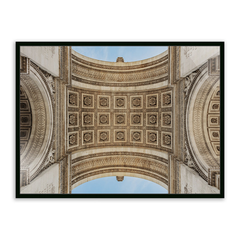 Arc De Triumphe Print, 24" H x 32" W x 2" D, Black