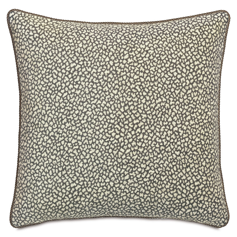 Coussin Rosecliff, Imprimé animal gris / crème, Carré 27 po