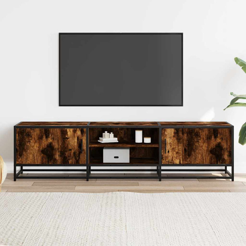 Almous TV Stand for TVs up to 24", Smoked Oak, 100cm