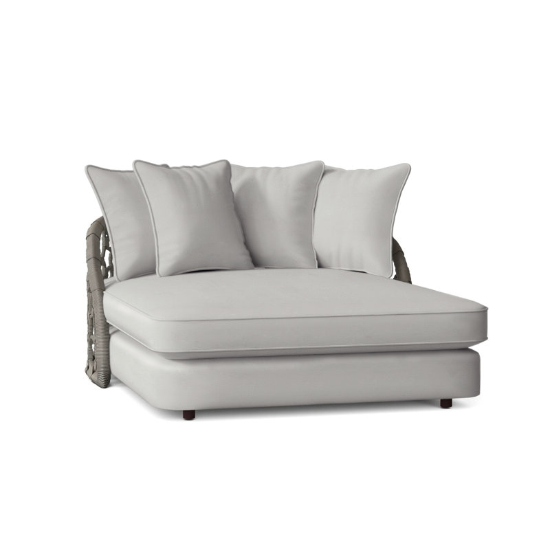 Bali Outdoor Patio Daybed, Light Grey Vinyl 6503-010