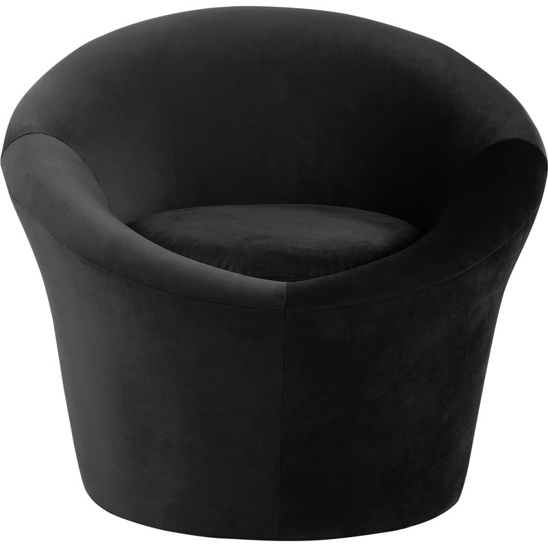 Fauteuil d'appoint en velours Tristan, Velours noir