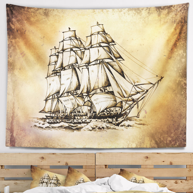Tapisserie de tissu en polyester, avec accessoires suspendus et inclus, H 50 po x l 60 po