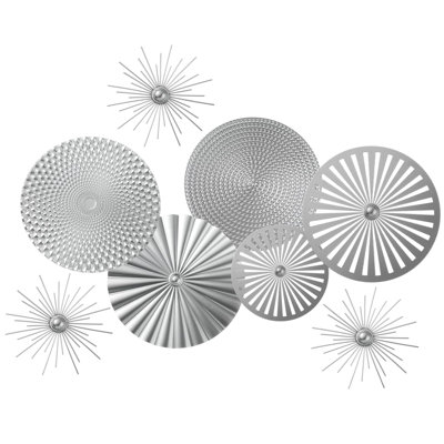 8 pièces de décoration murale moderne en métal Starbursts en métal plaque radiale suspendue décorations murales décoratives pour la maison chambre à coucher