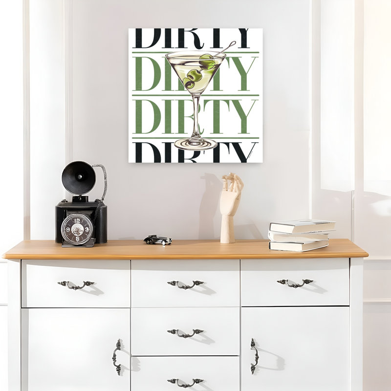 «Dirty Martini Glass», art mural abstrait contemporain, H 18 po x l 18 po