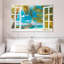 Faux fenêtre scène sur toile-1765089283