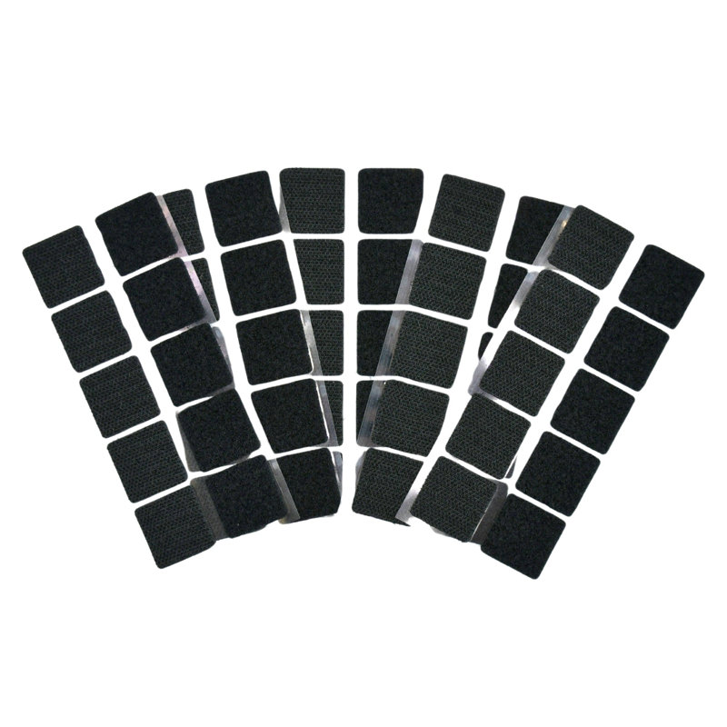 1" Adhesive Hook and Loop Square 25/pk